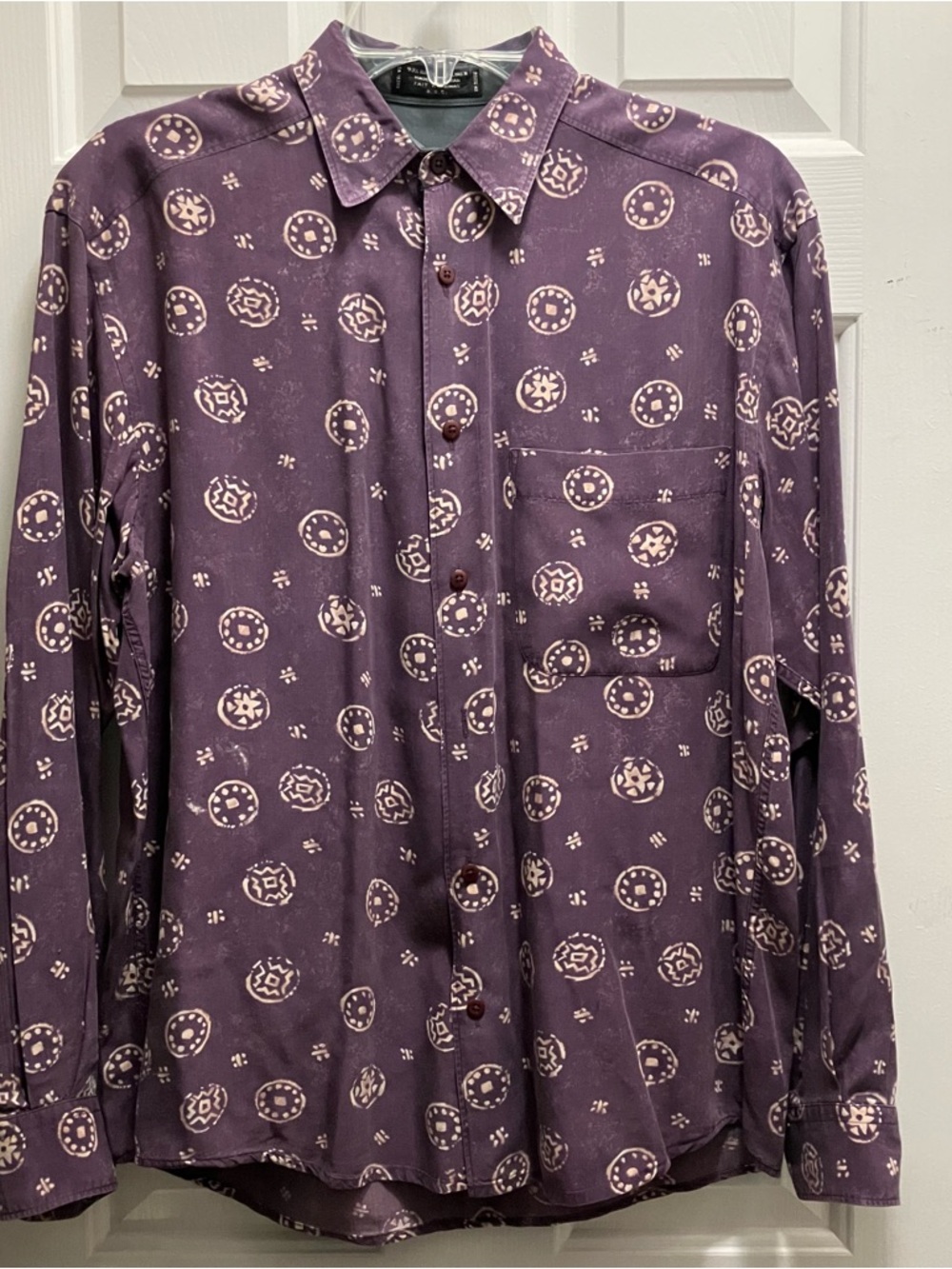 Vintage Purple Claiborne Men's Button Up Shirt Size S